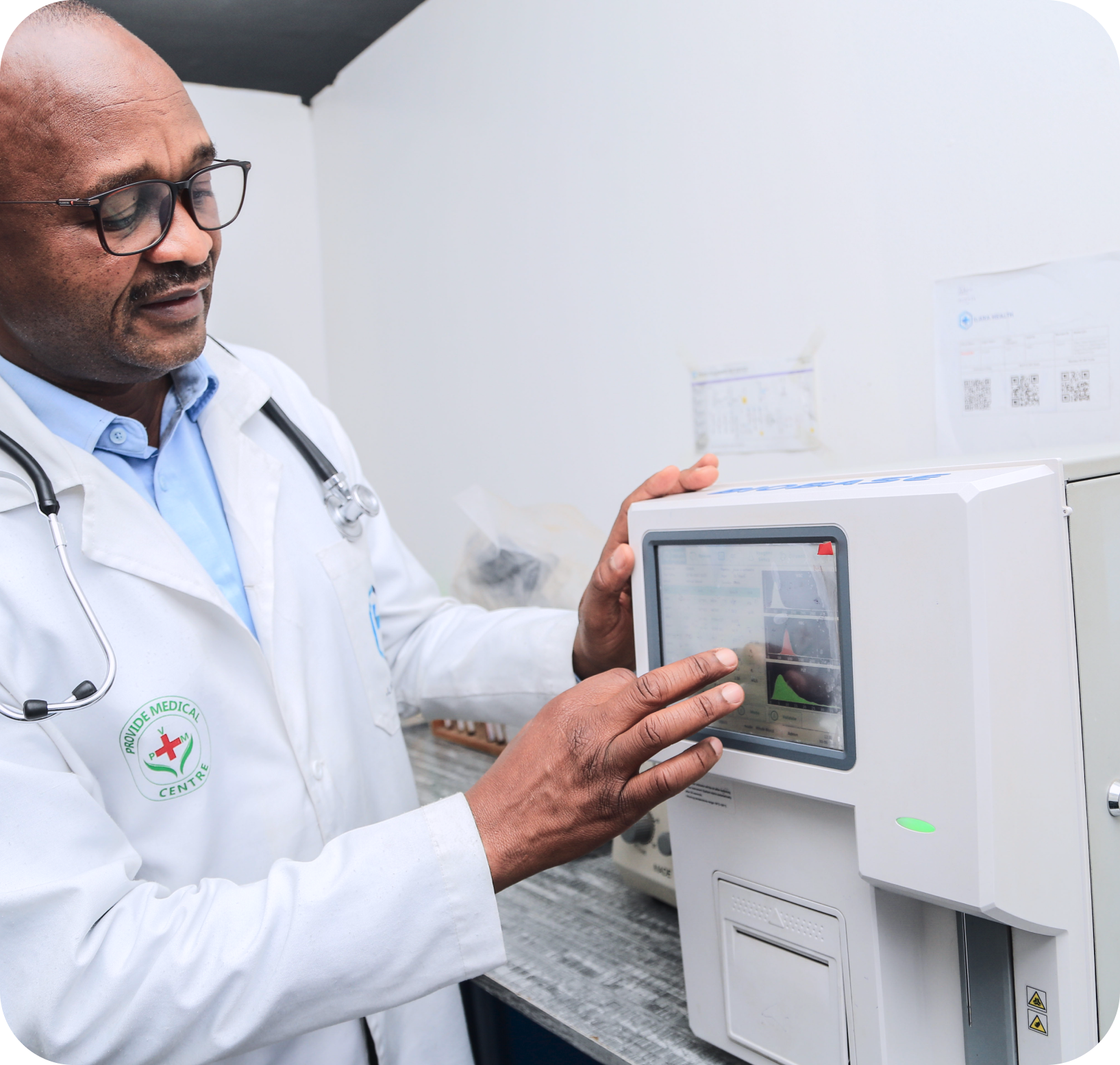 Practitioner using a haemogram